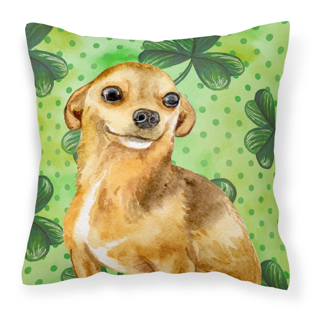 Chihuahua St Patrick's Fabric Decorative Pillow BB9832PW1818 by Caroline's Treasures
