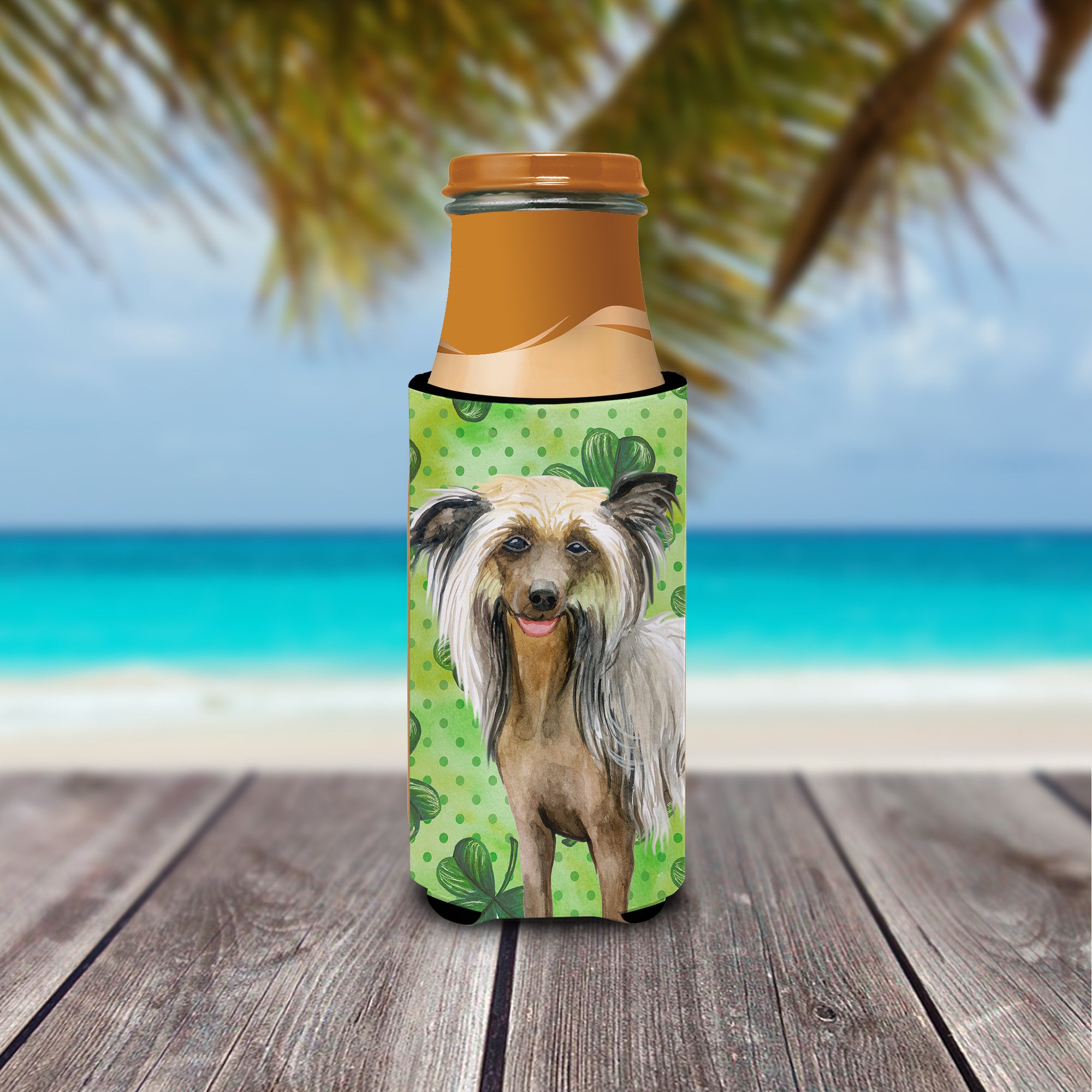 Chinese Crested St Patrick's  Ultra Hugger for slim cans BB9833MUK  the-store.com.