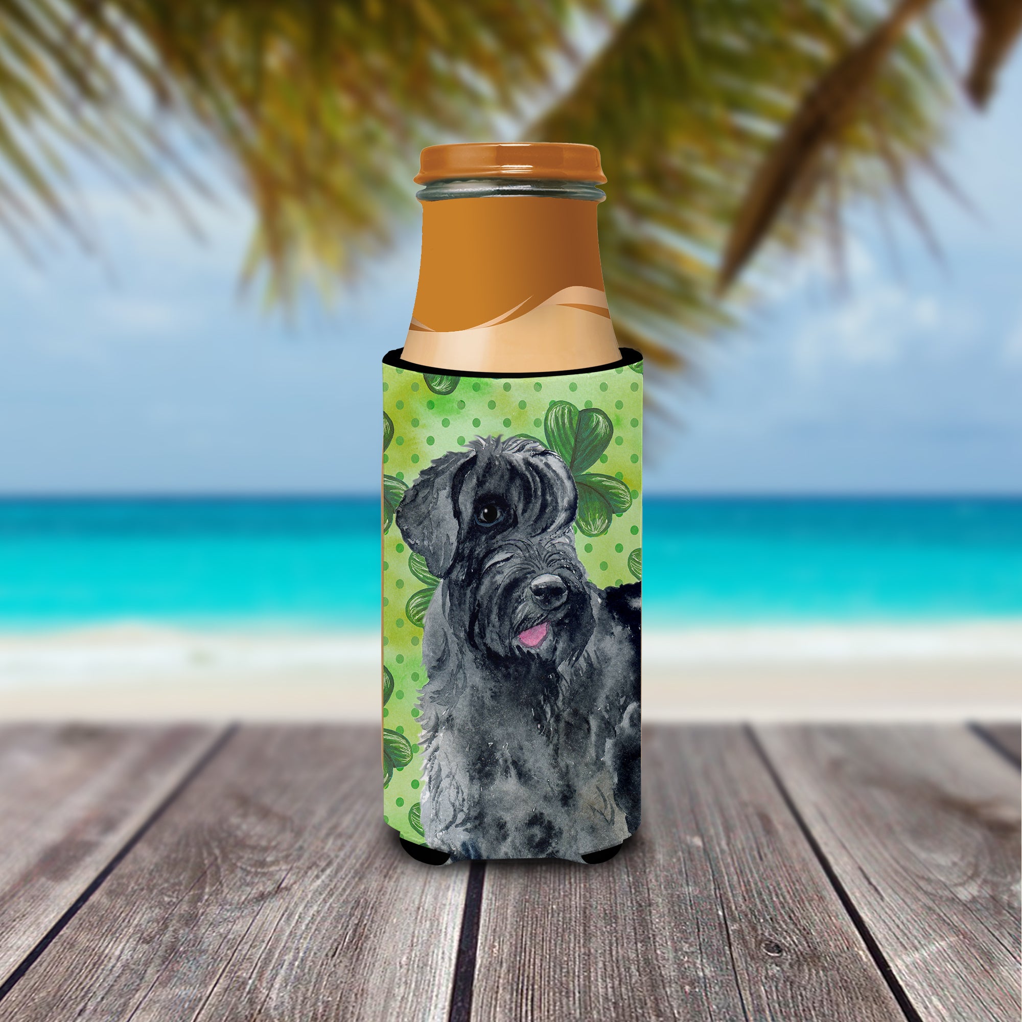 Giant Schnauzer St Patrick's  Ultra Hugger for slim cans BB9834MUK  the-store.com.