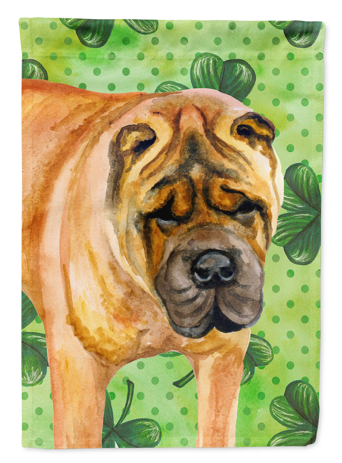 Shar Pei St Patrick&#39;s Flag Canvas House Size BB9835CHF  the-store.com.