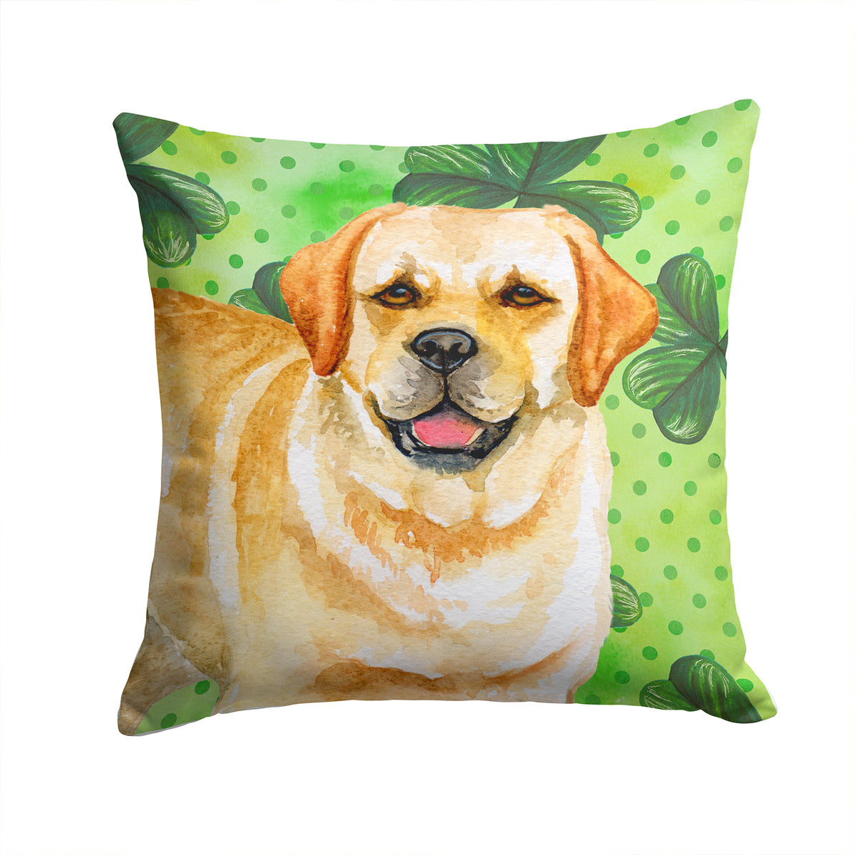 Golden Retriever St Patrick&#39;s Fabric Decorative Pillow BB9838PW1414 - the-store.com