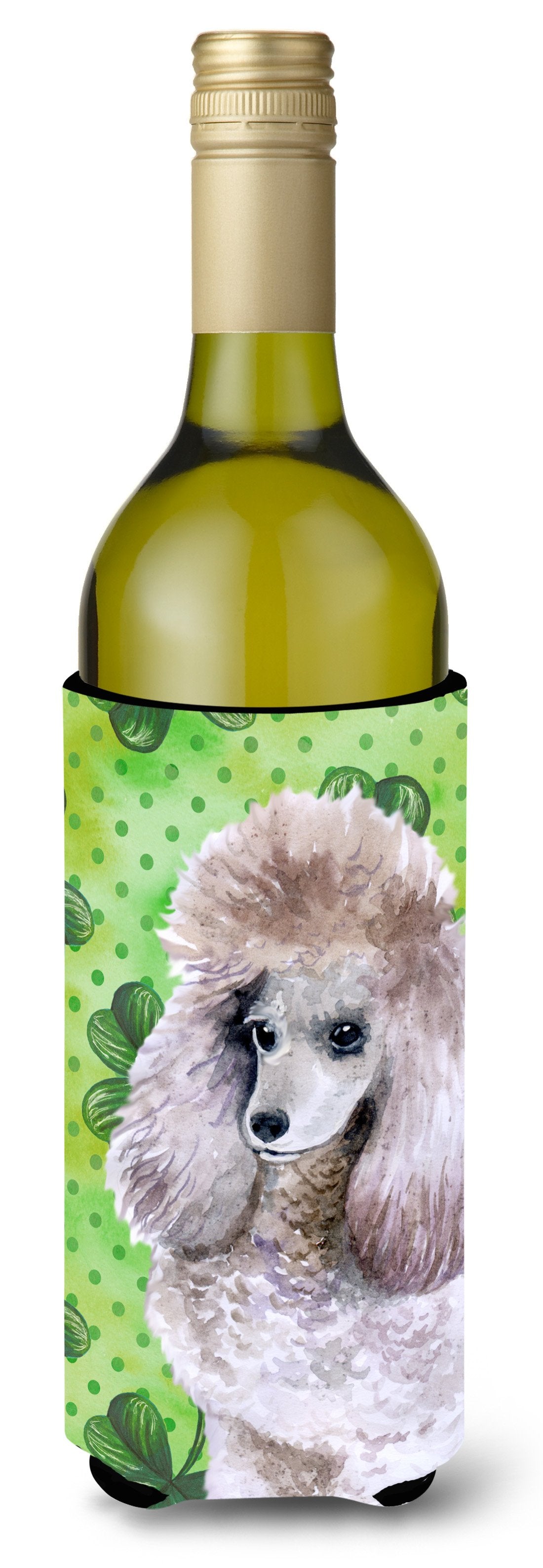 Poodle St Patrick&#39;s Wine Bottle Beverge Insulator Hugger BB9839LITERK by Caroline&#39;s Treasures