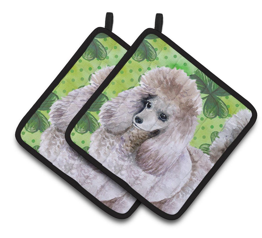 Poodle St Patrick&#39;s Pair of Pot Holders BB9839PTHD by Caroline&#39;s Treasures
