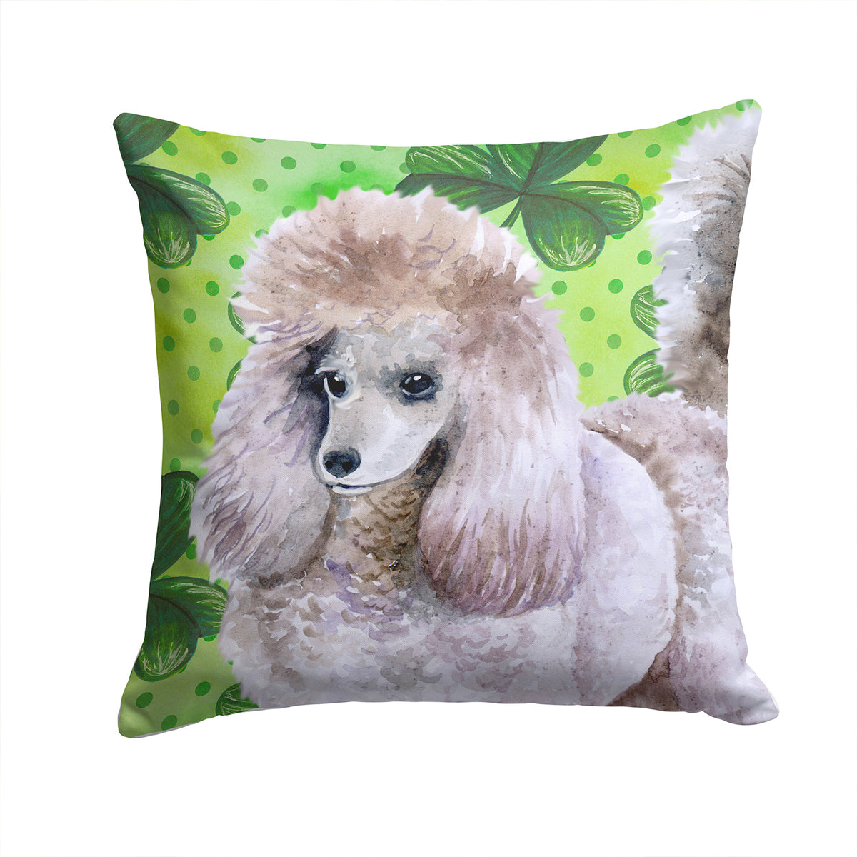 Poodle St Patrick&#39;s Fabric Decorative Pillow BB9839PW1414 - the-store.com