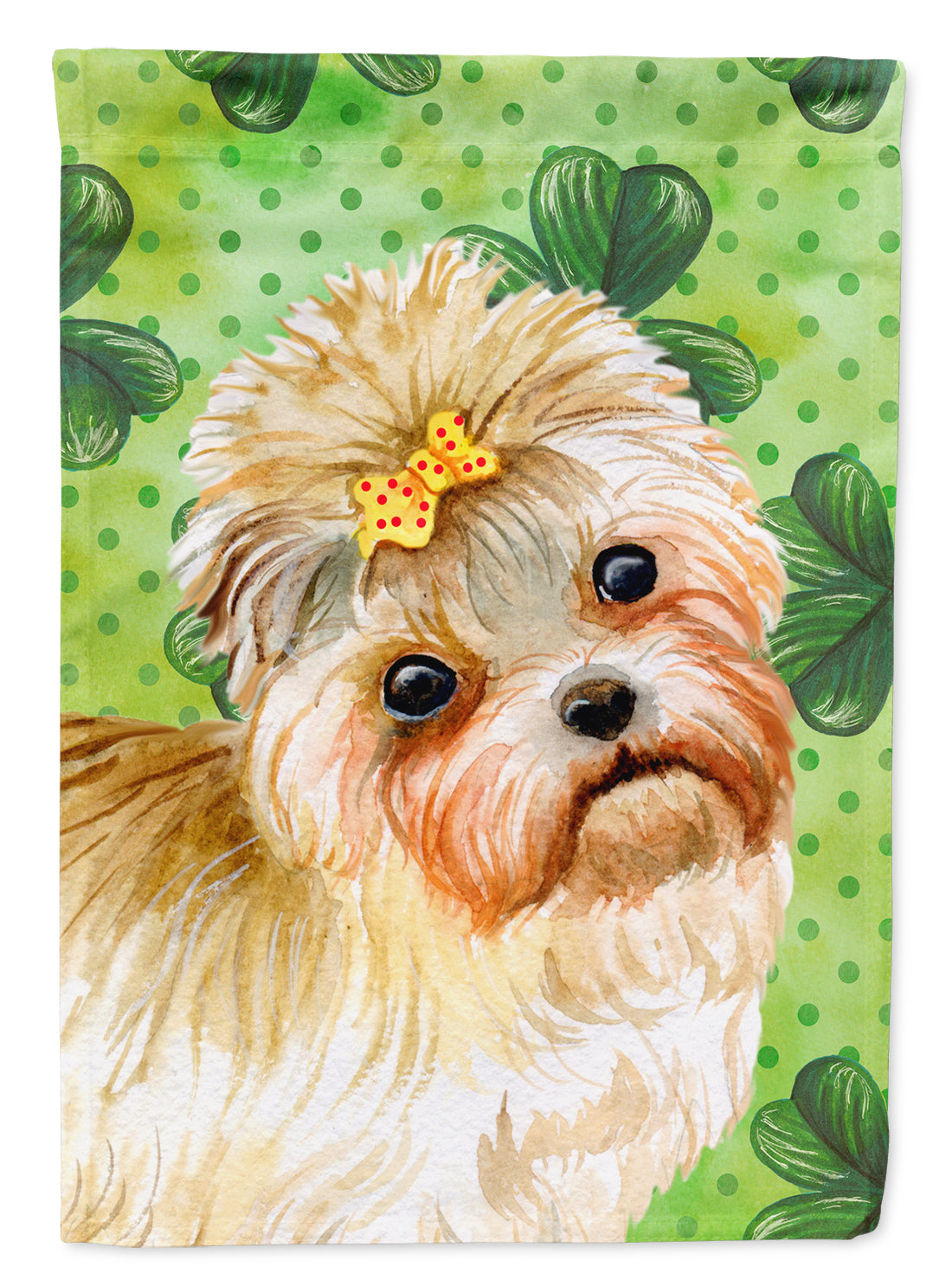 Morkie St Patrick&#39;s Flag Canvas House Size BB9842CHF