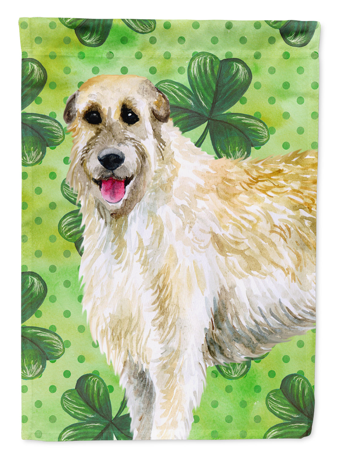 Irish Wolfhound St Patrick&#39;s Flag Canvas House Size BB9844CHF  the-store.com.