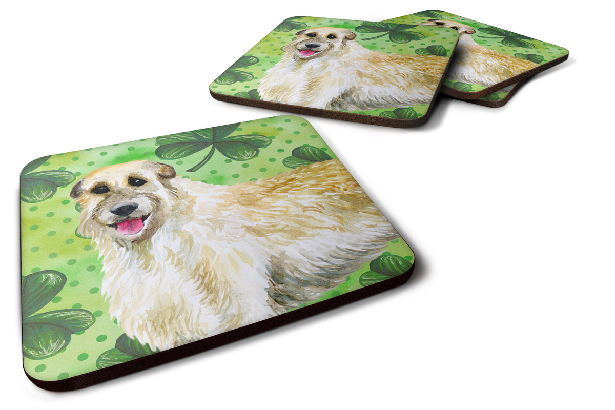 Irish Wolfhound St Patrick&#39;s Foam Coaster Set of 4 BB9844FC - the-store.com