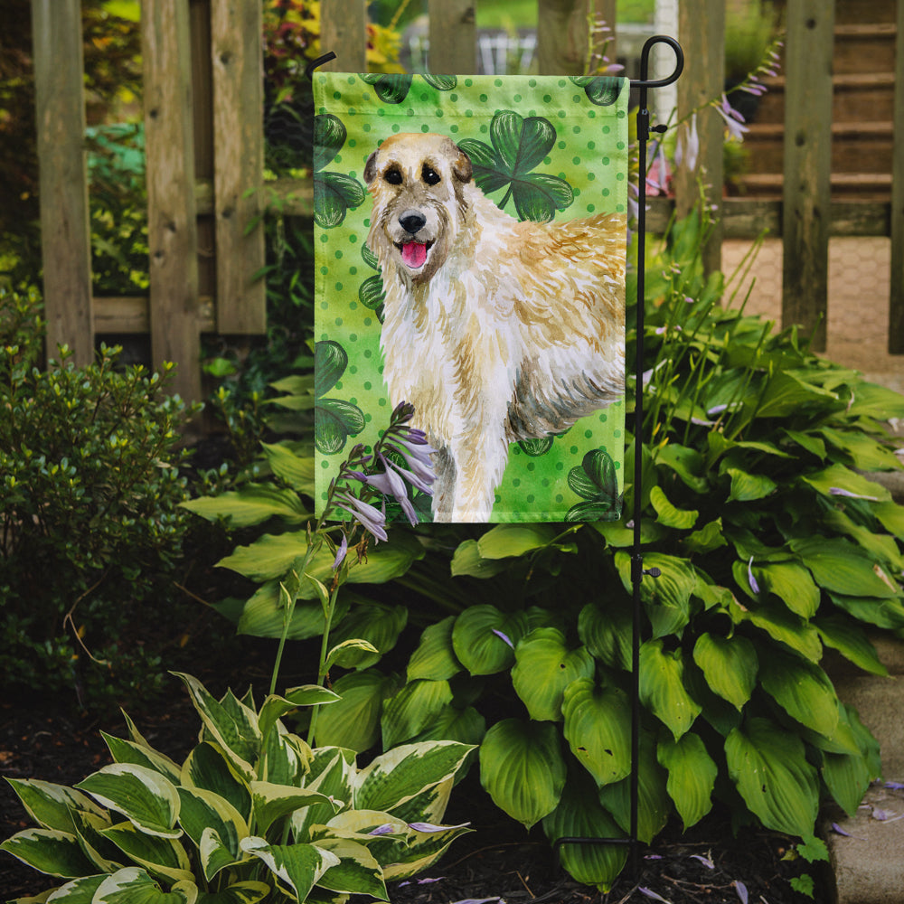 Irish Wolfhound St Patrick's Flag Garden Size BB9844GF