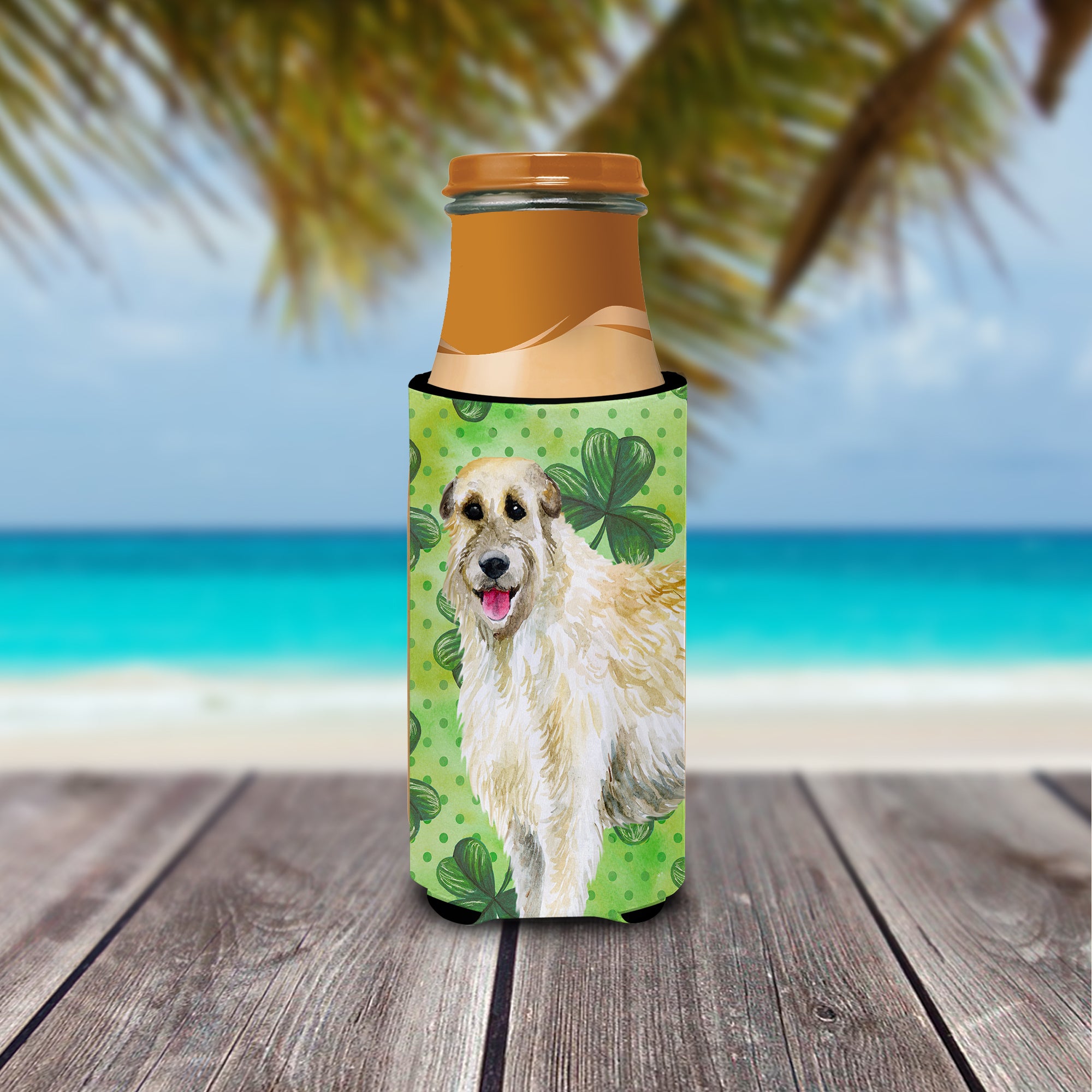 Irish Wolfhound St Patrick's  Ultra Hugger for slim cans BB9844MUK  the-store.com.