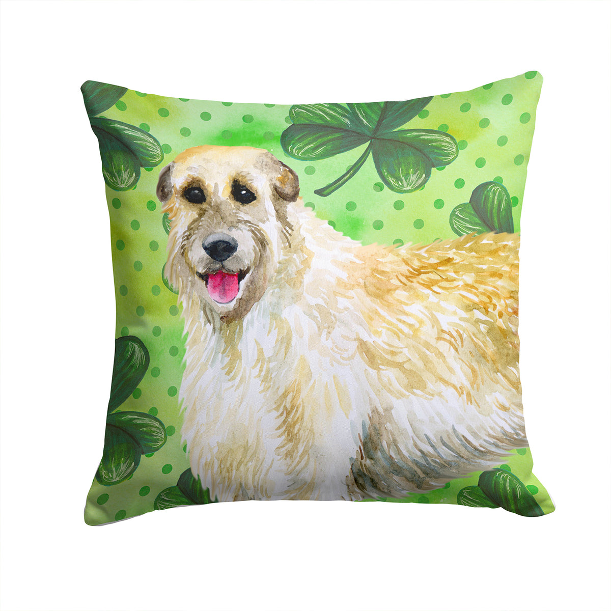 Irish Wolfhound St Patrick&#39;s Fabric Decorative Pillow - the-store.com