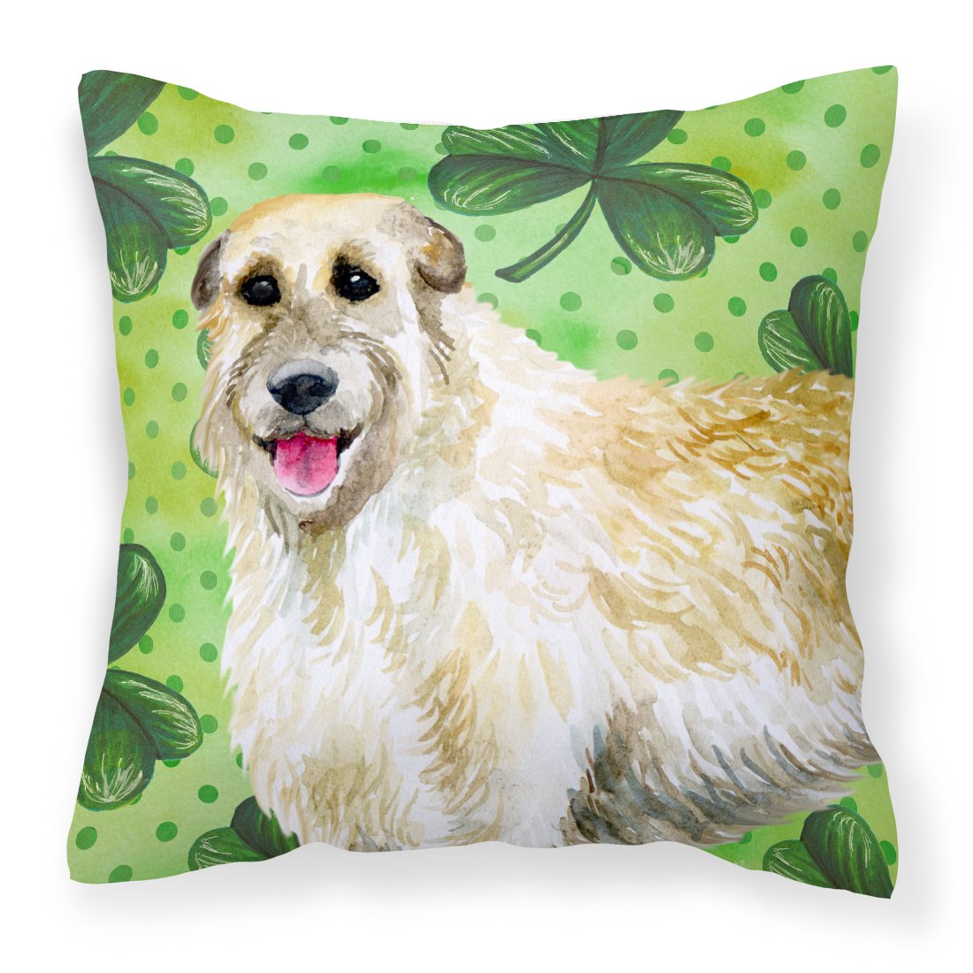 Irish Wolfhound St Patrick&#39;s Fabric Decorative Pillow BB9844PW1818 by Caroline&#39;s Treasures