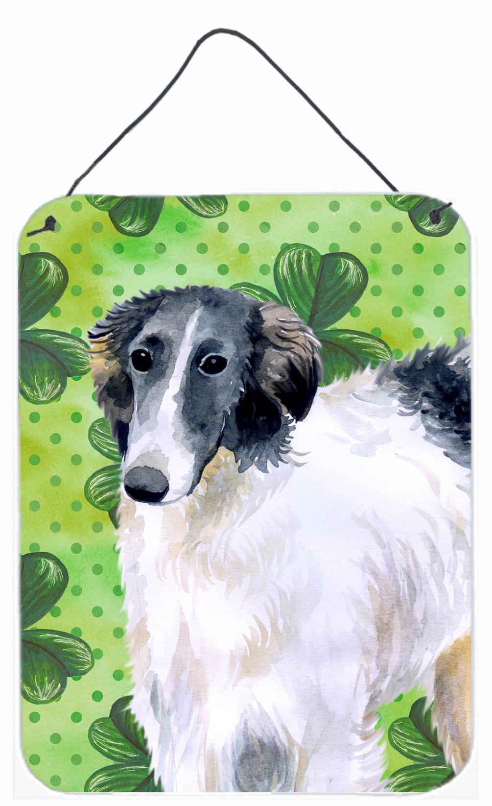 Borzoi St Patrick&#39;s Wall or Door Hanging Prints BB9846DS1216 by Caroline&#39;s Treasures