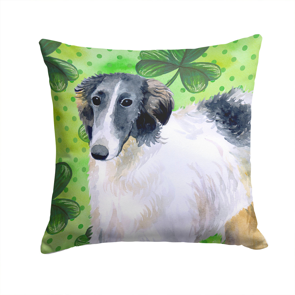 Borzoi St Patrick&#39;s Fabric Decorative Pillow BB9846PW1414 - the-store.com
