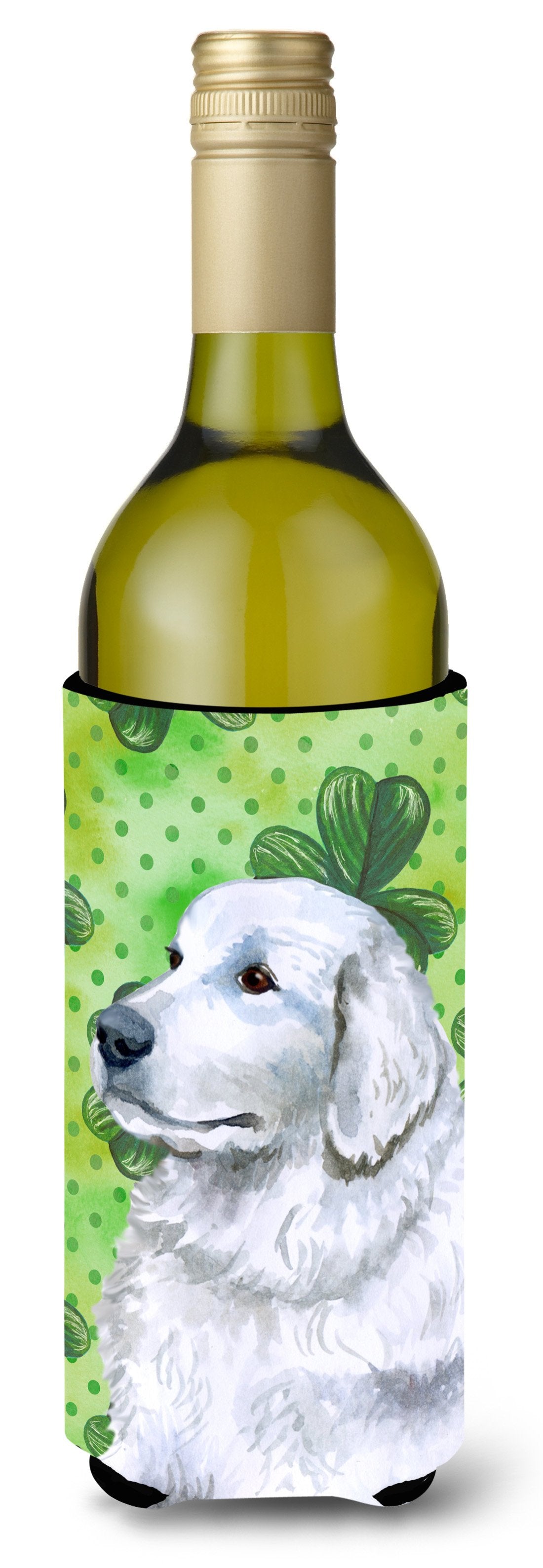 Maremma Sheepdog St Patrick&#39;s Wine Bottle Beverge Insulator Hugger BB9849LITERK by Caroline&#39;s Treasures