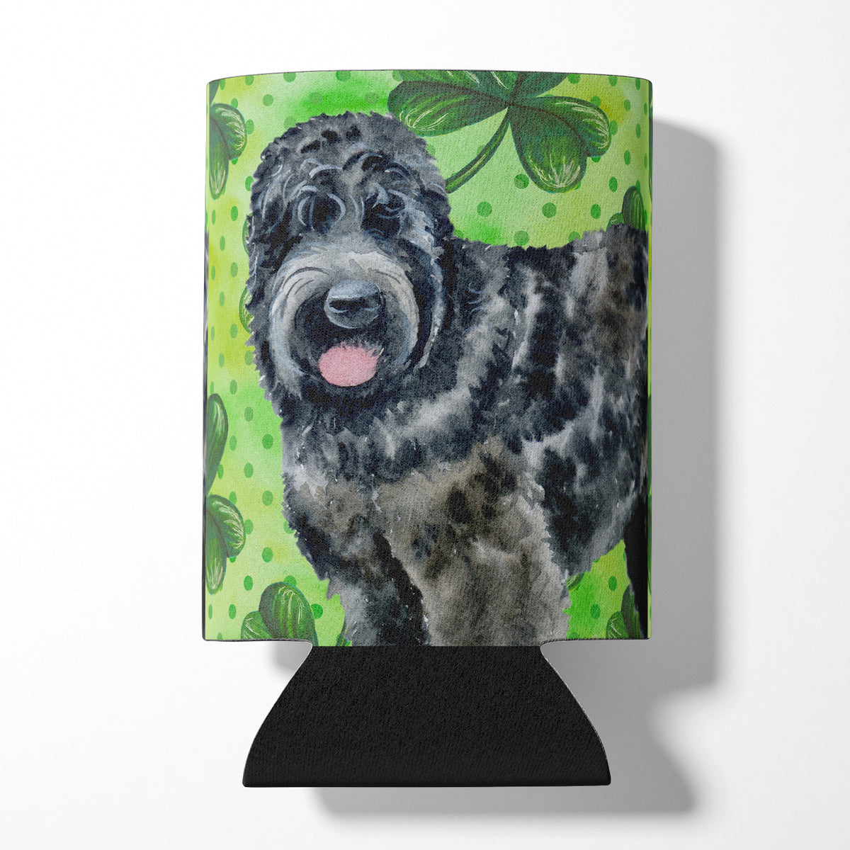 Black Russian Terrier St Patrick&#39;s Can or Bottle Hugger BB9851CC  the-store.com.