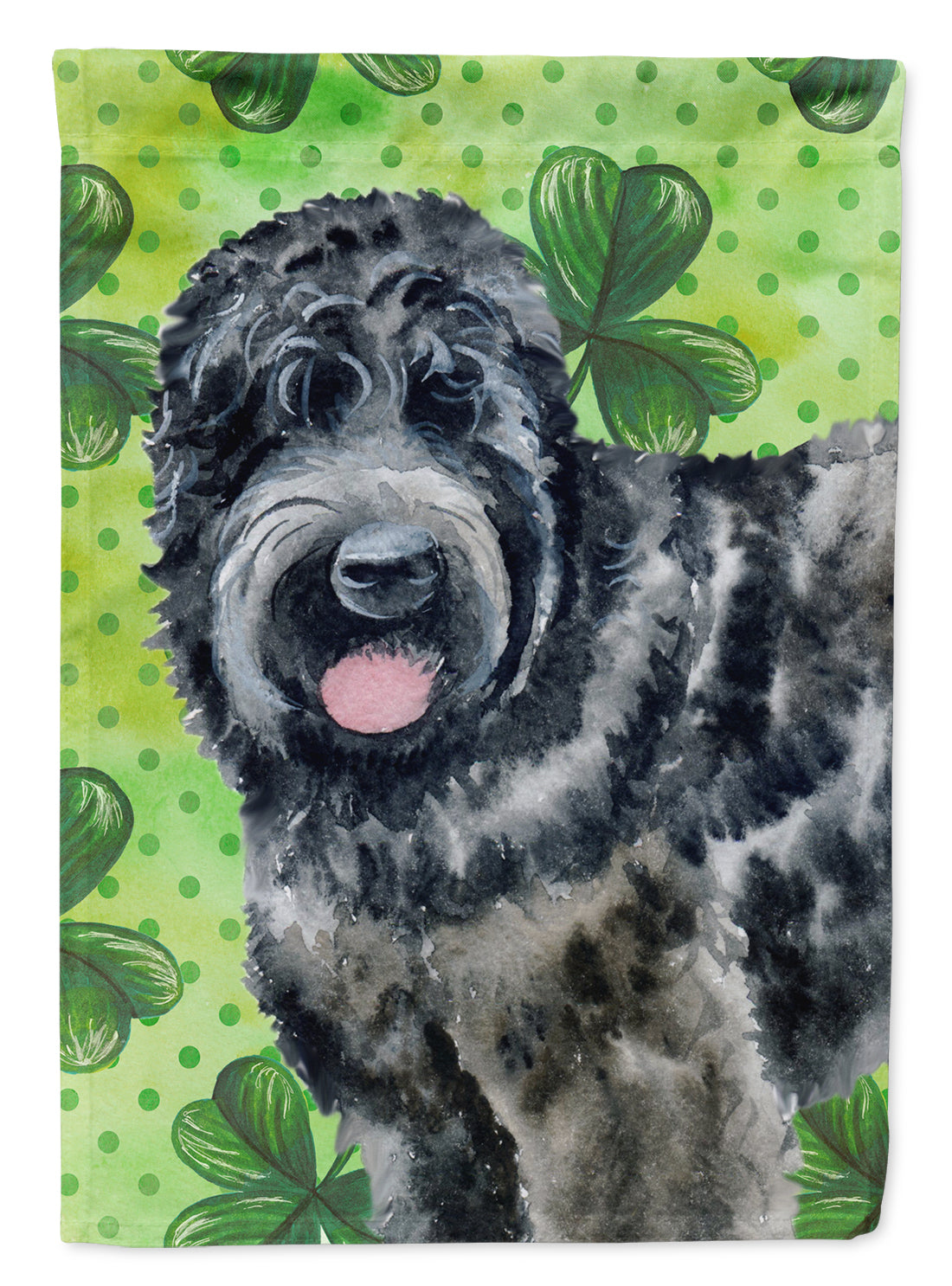 Black Russian Terrier St Patrick&#39;s Flag Canvas House Size BB9851CHF