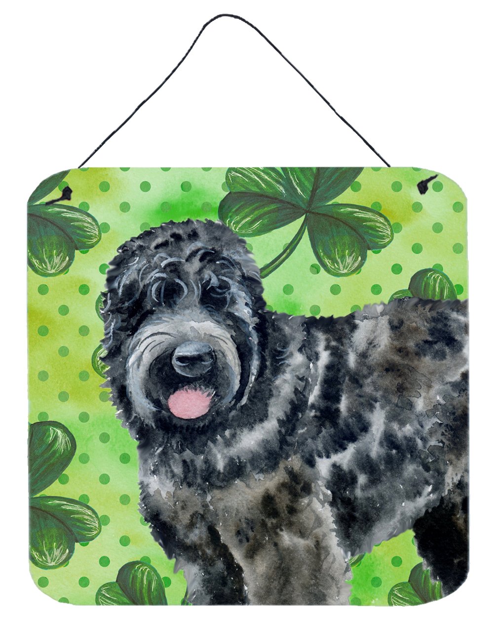 Black Russian Terrier St Patrick&#39;s Wall or Door Hanging Prints BB9851DS66 by Caroline&#39;s Treasures