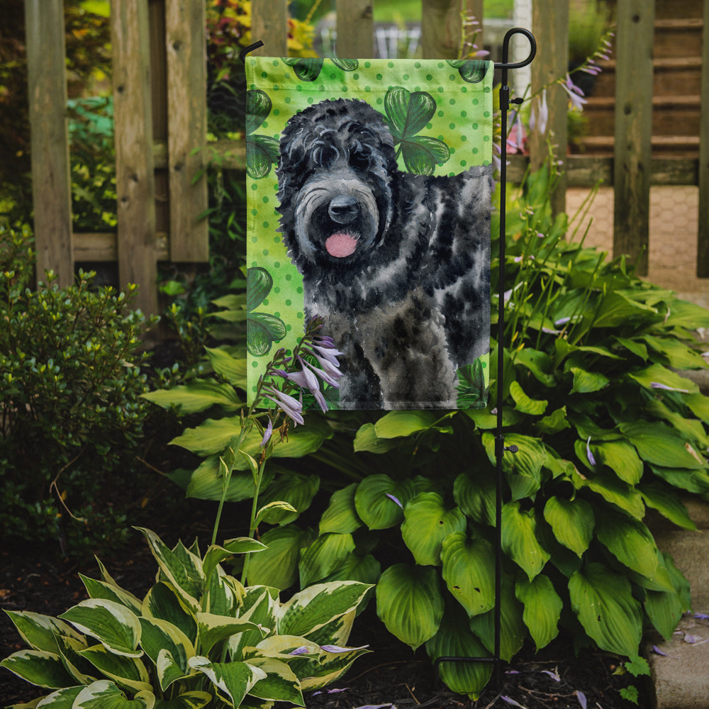Black Russian Terrier St Patrick's Flag Garden Size BB9851GF