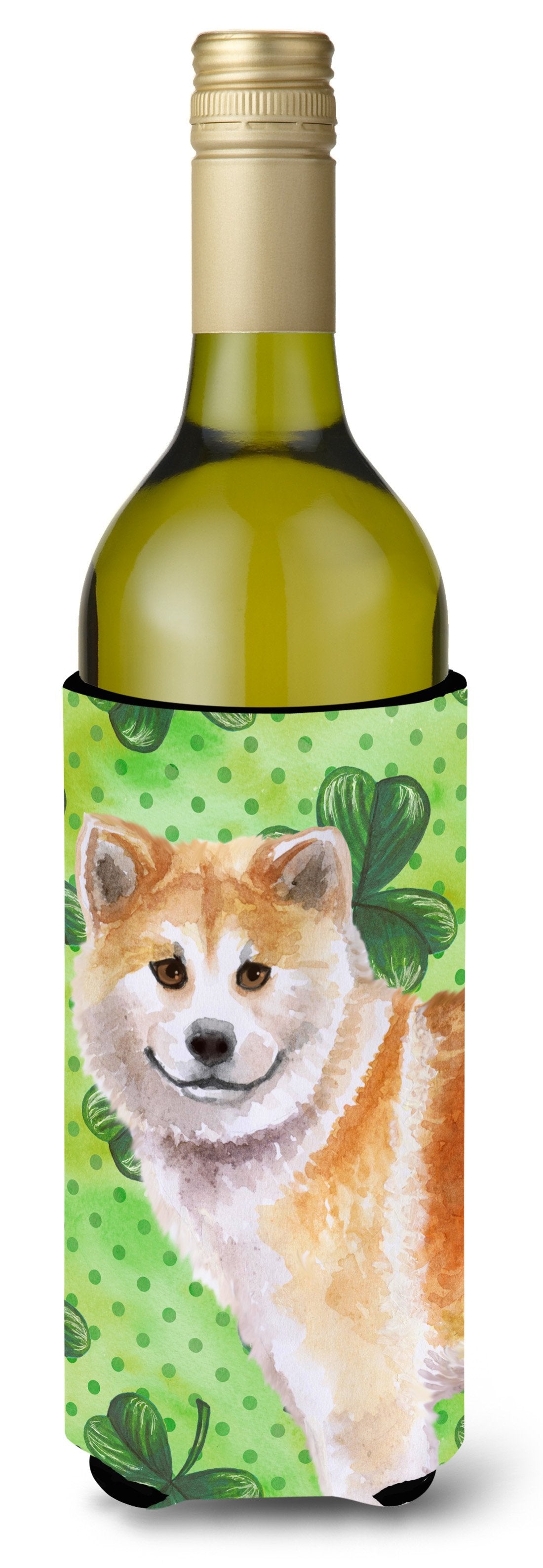 Shiba Inu St Patrick&#39;s Wine Bottle Beverge Insulator Hugger BB9852LITERK by Caroline&#39;s Treasures