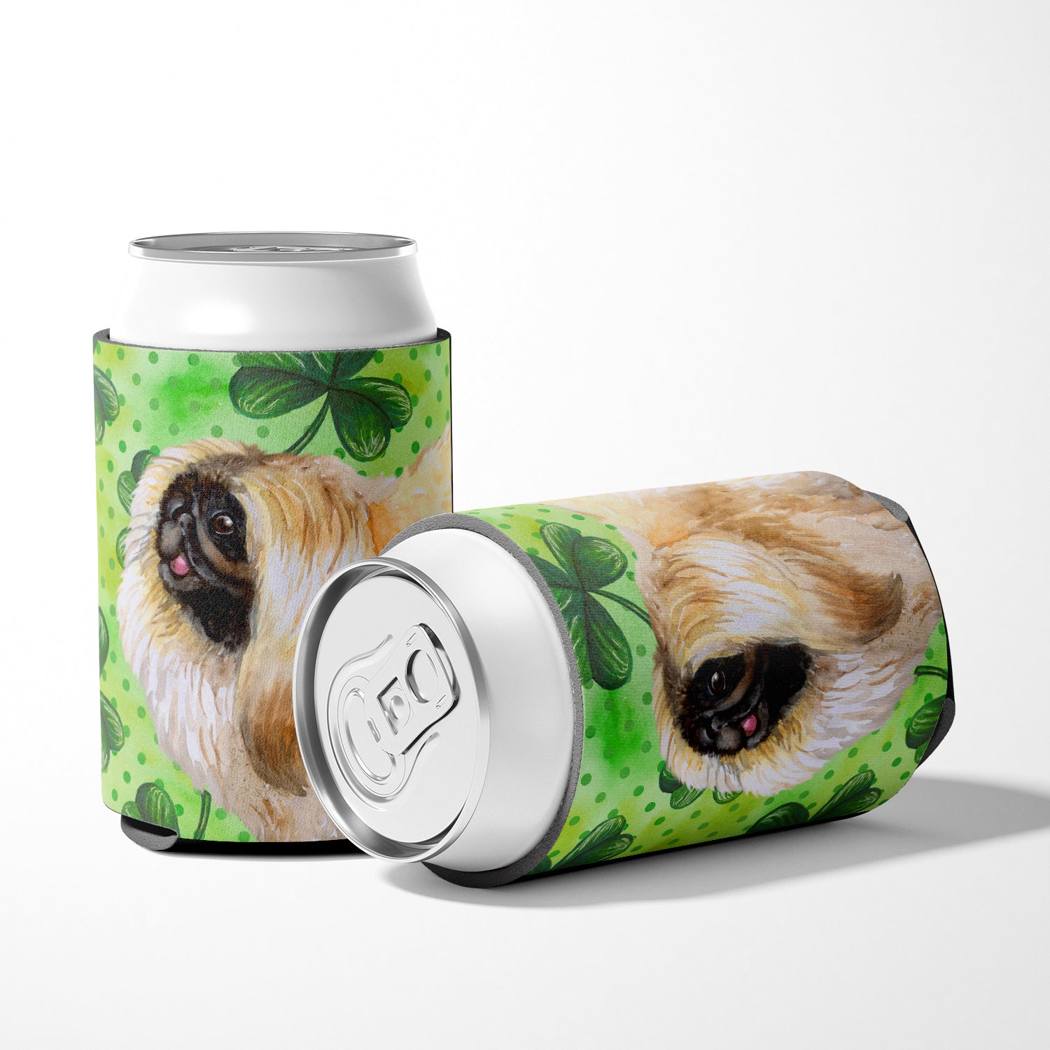 Pekingese St Patrick's Can or Bottle Hugger BB9855CC