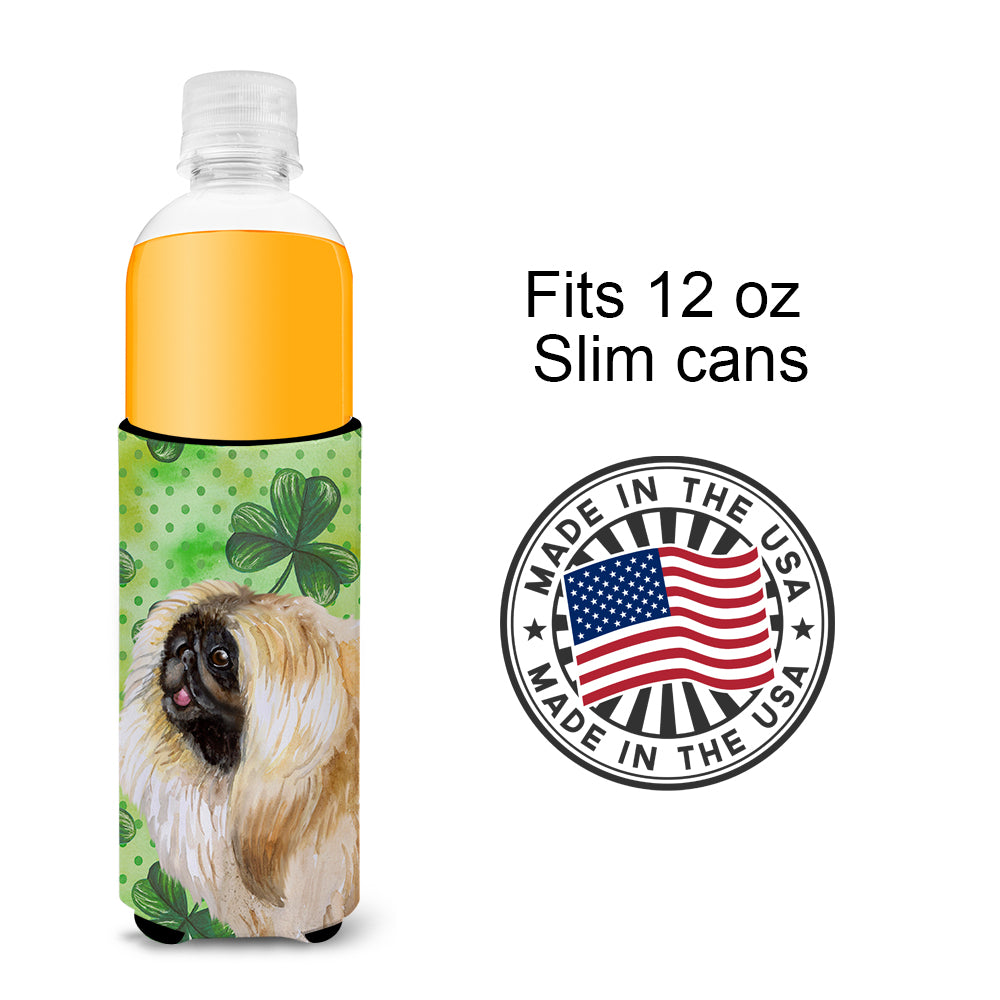 Pekingese St Patrick's  Ultra Hugger for slim cans BB9855MUK  the-store.com.