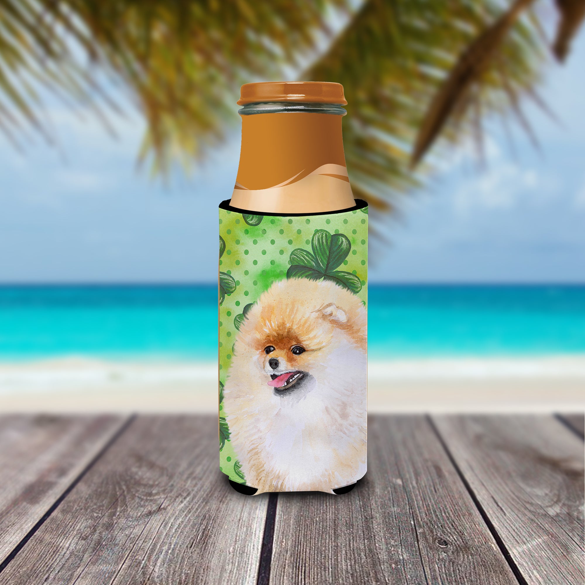 Pomeranian St Patrick's  Ultra Hugger for slim cans BB9856MUK