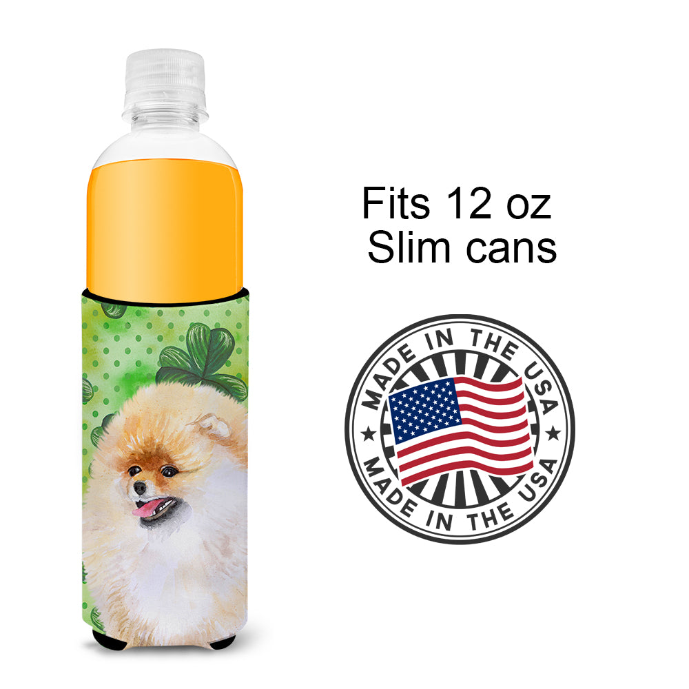 Pomeranian St Patrick's  Ultra Hugger for slim cans BB9856MUK  the-store.com.