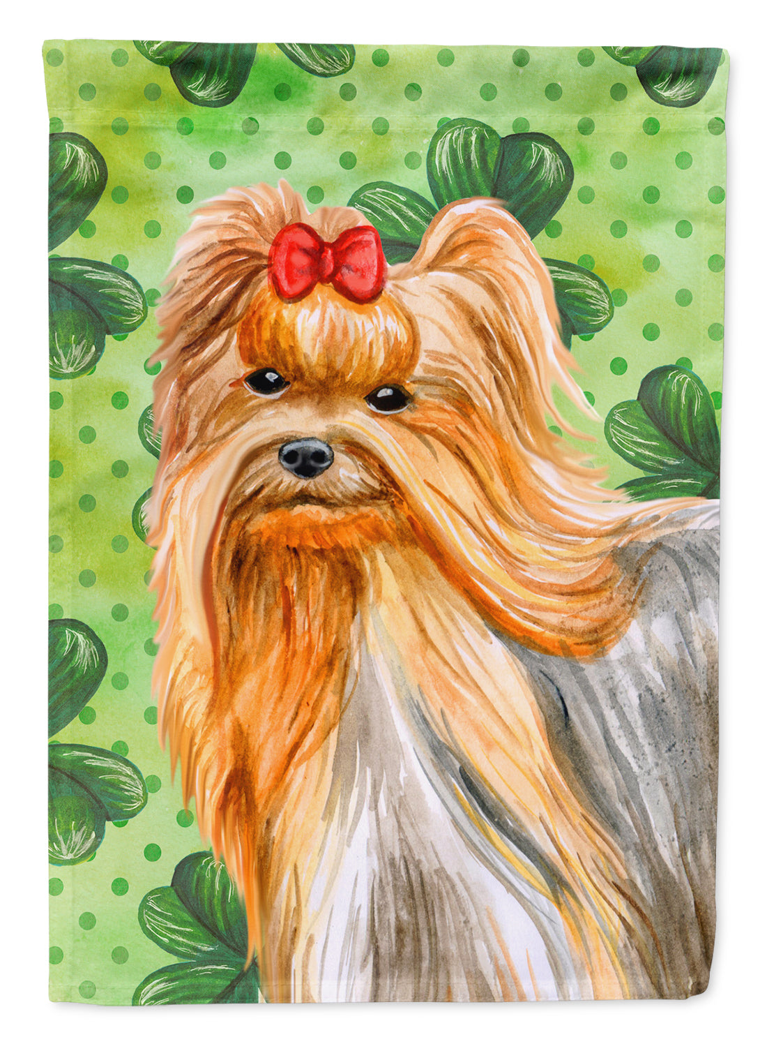 Yorkshire Terrier St Patrick&#39;s Flag Canvas House Size BB9859CHF  the-store.com.