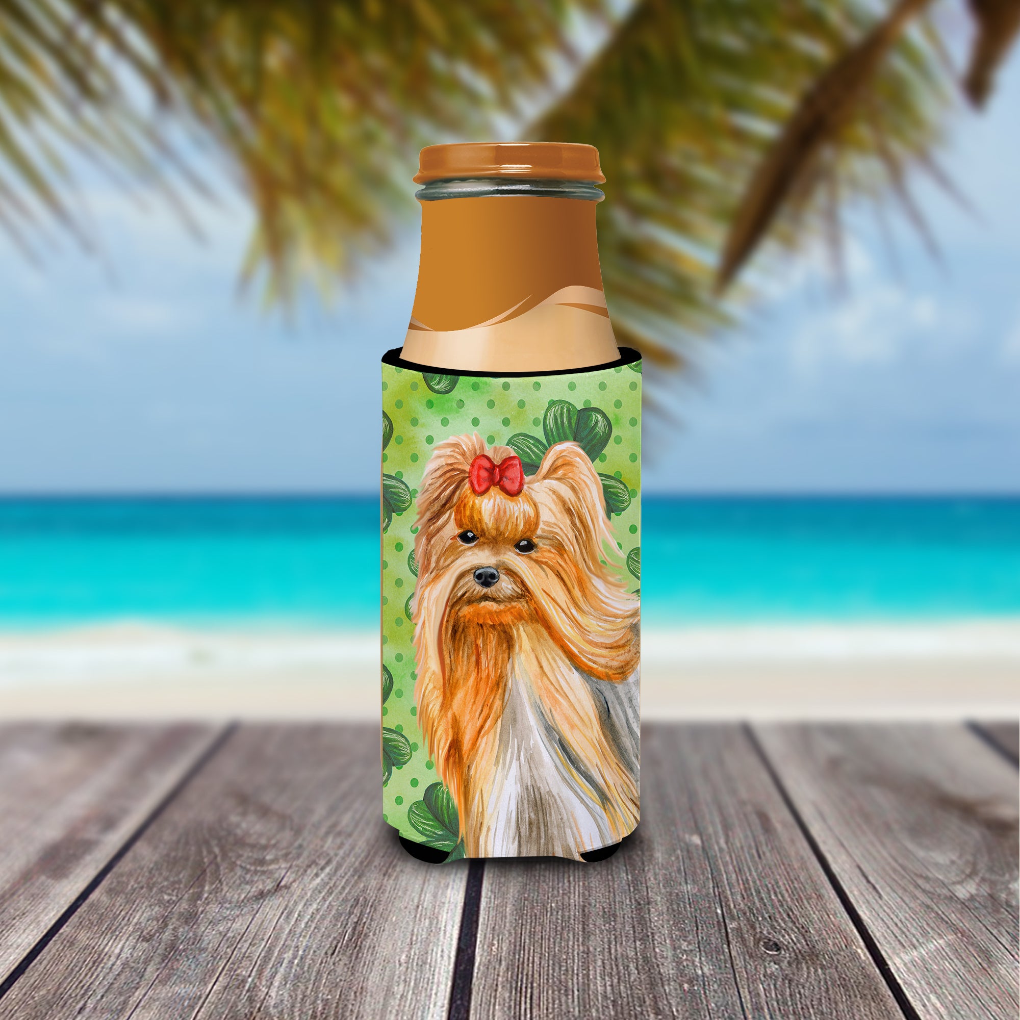 Yorkshire Terrier St Patrick's  Ultra Hugger for slim cans BB9859MUK  the-store.com.