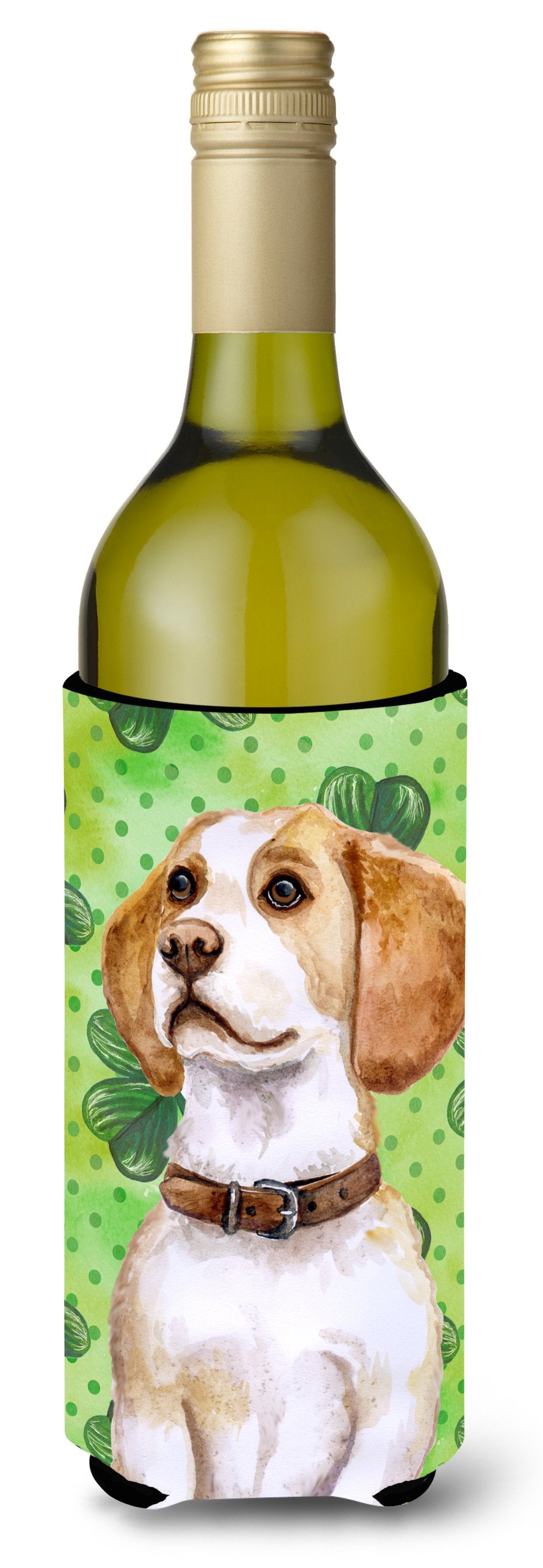 Beagle St Patrick&#39;s Wine Bottle Beverge Insulator Hugger BB9860LITERK by Caroline&#39;s Treasures