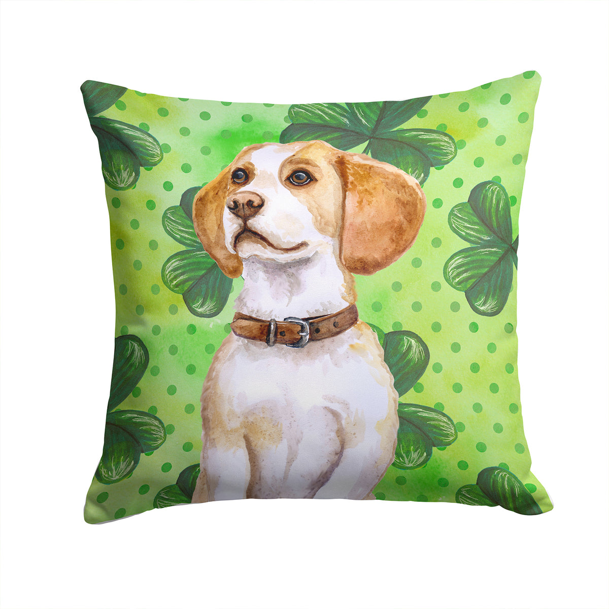 Beagle St Patrick&#39;s Fabric Decorative Pillow BB9860PW1414 - the-store.com