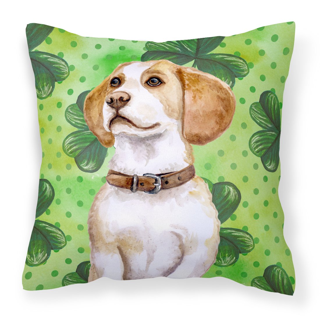 Beagle St Patrick&#39;s Fabric Decorative Pillow BB9860PW1818 by Caroline&#39;s Treasures