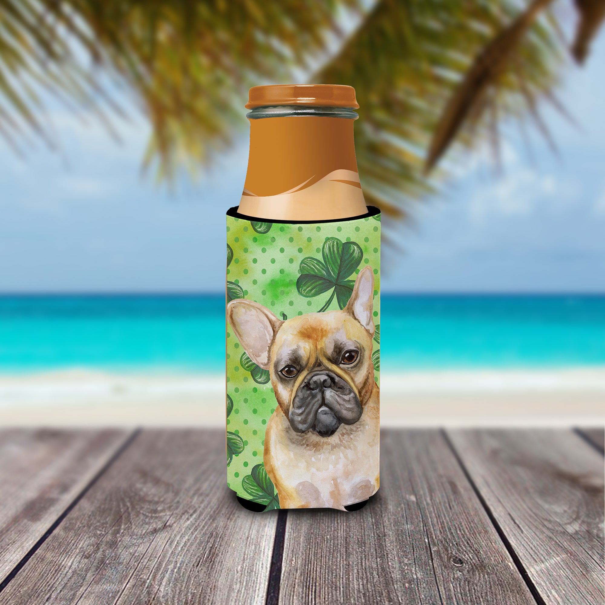 French Bulldog St Patrick's  Ultra Hugger for slim cans BB9862MUK  the-store.com.