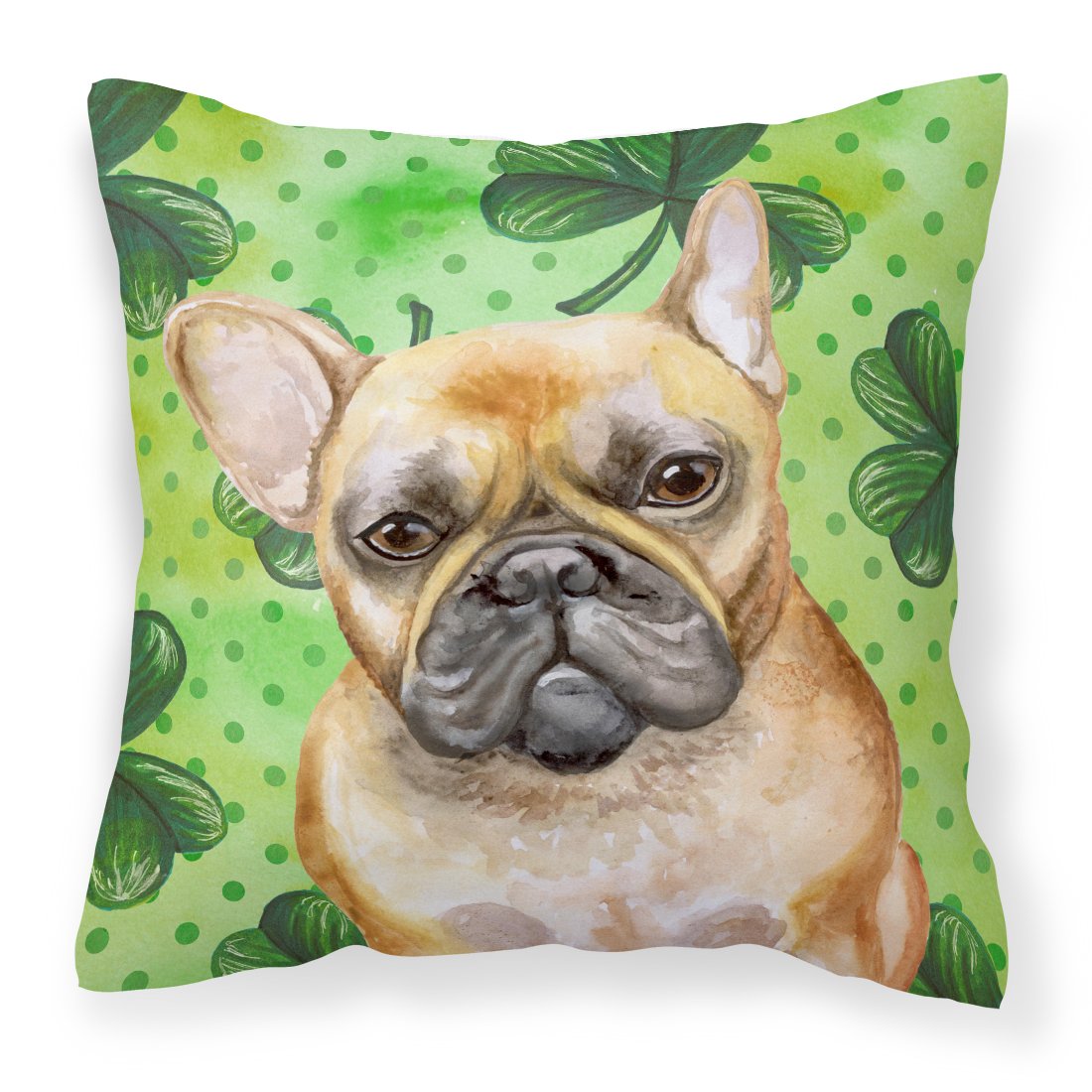 French Bulldog St Patrick&#39;s Fabric Decorative Pillow by Caroline&#39;s Treasures