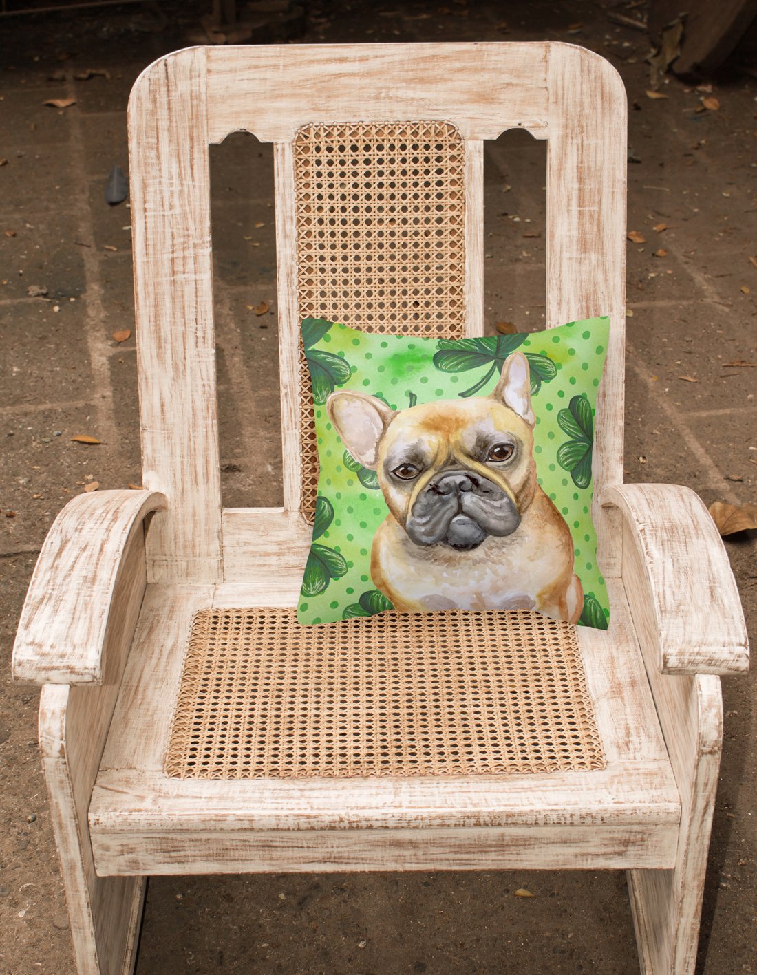 Caroline's Treasures French Bulldog St Patrick's Fabric Decorative Pillow