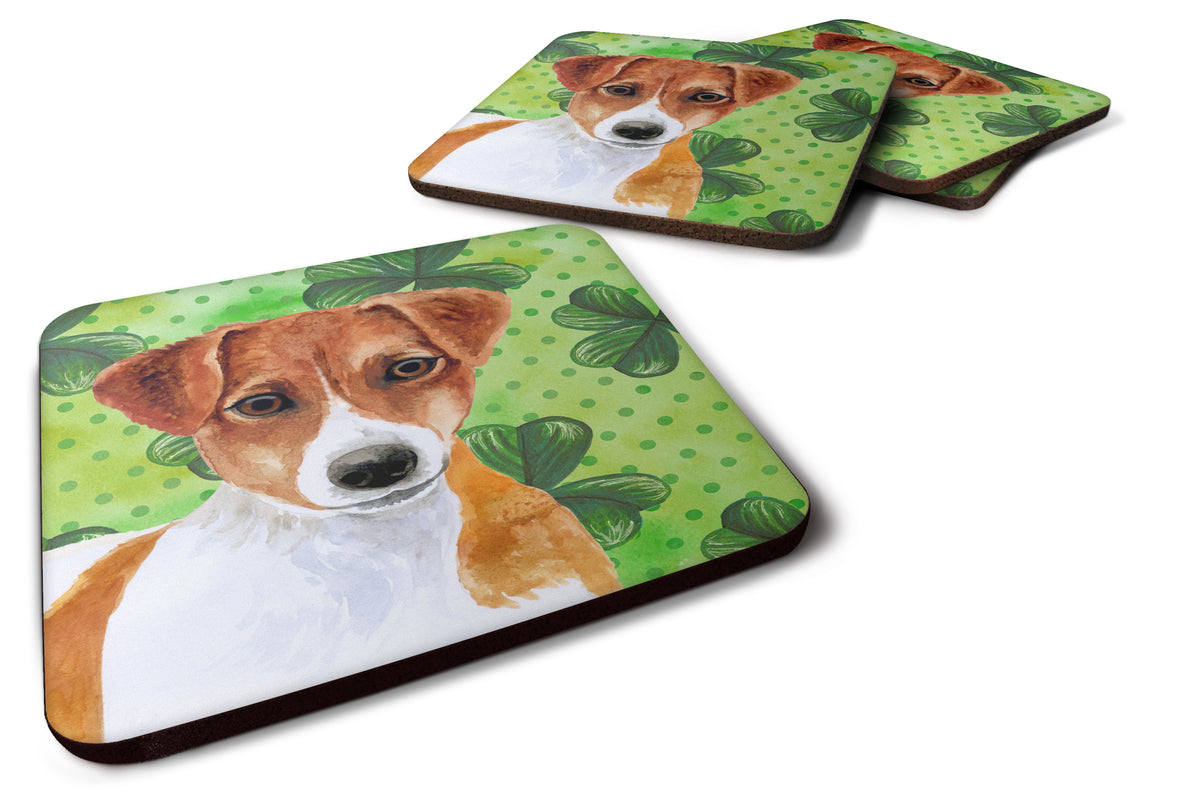 Jack Russell Terrier St Patrick&#39;s Foam Coaster Set of 4 BB9863FC - the-store.com