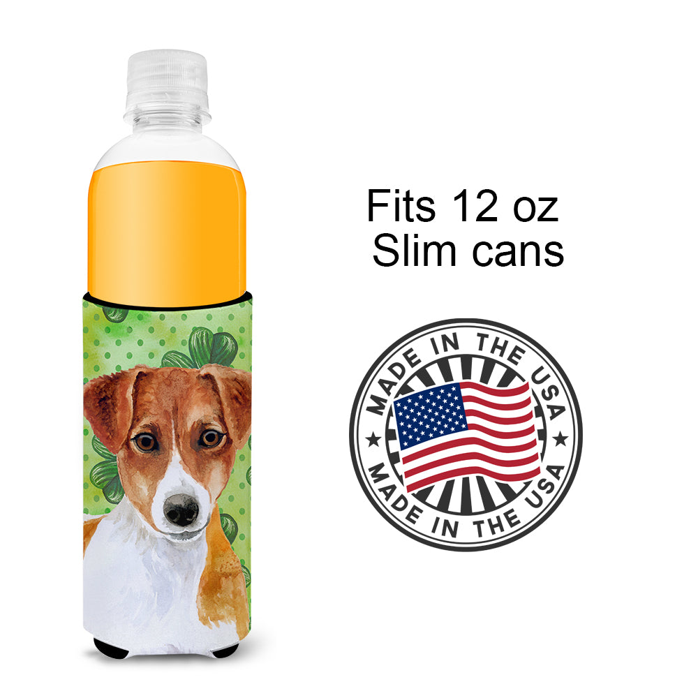 Jack Russell Terrier St Patrick's  Ultra Hugger for slim cans BB9863MUK  the-store.com.