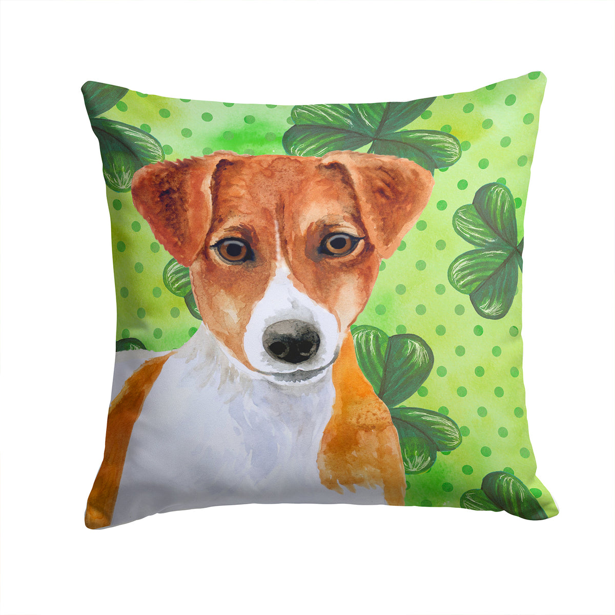 Jack Russell Terrier St Patrick&#39;s Fabric Decorative Pillow BB9863PW1414 - the-store.com