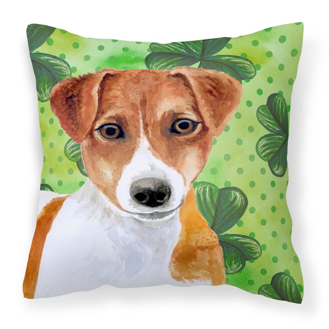 Jack Russell Terrier St Patrick&#39;s Fabric Decorative Pillow BB9863PW1818 by Caroline&#39;s Treasures