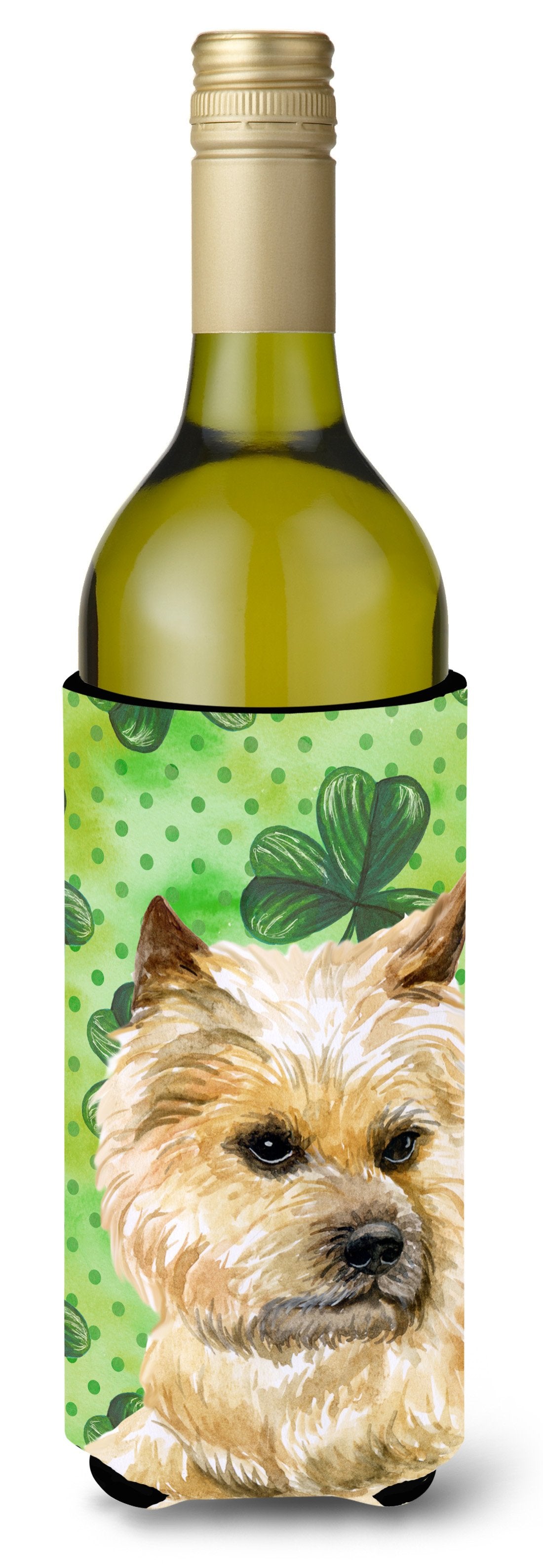 Cairn Terrier St Patrick&#39;s Wine Bottle Beverge Insulator Hugger BB9864LITERK by Caroline&#39;s Treasures
