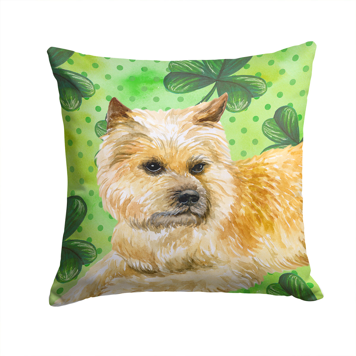 Cairn Terrier St Patrick&#39;s Fabric Decorative Pillow BB9864PW1414 - the-store.com