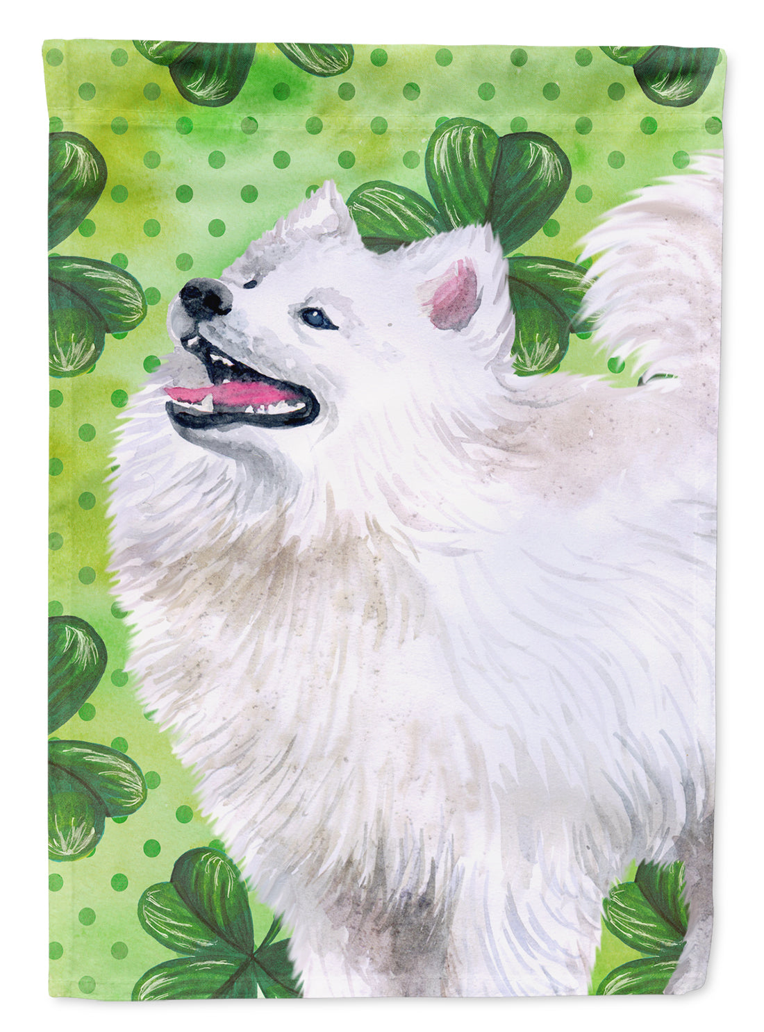 Samoyed St Patrick&#39;s Flag Canvas House Size BB9865CHF  the-store.com.