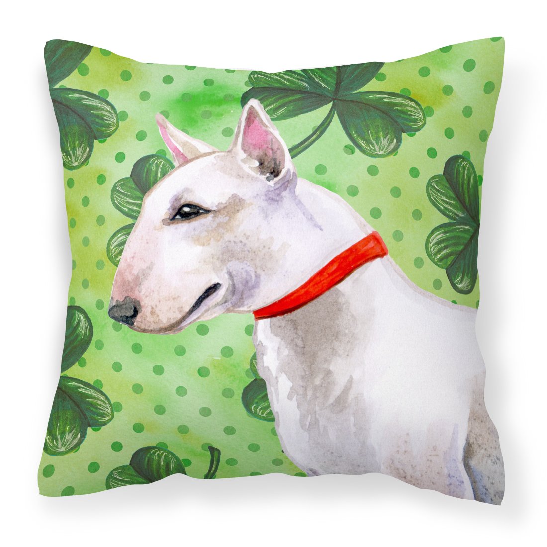 Bull Terrier St Patrick's Fabric Decorative Pillow BB9867PW1818 by Caroline's Treasures