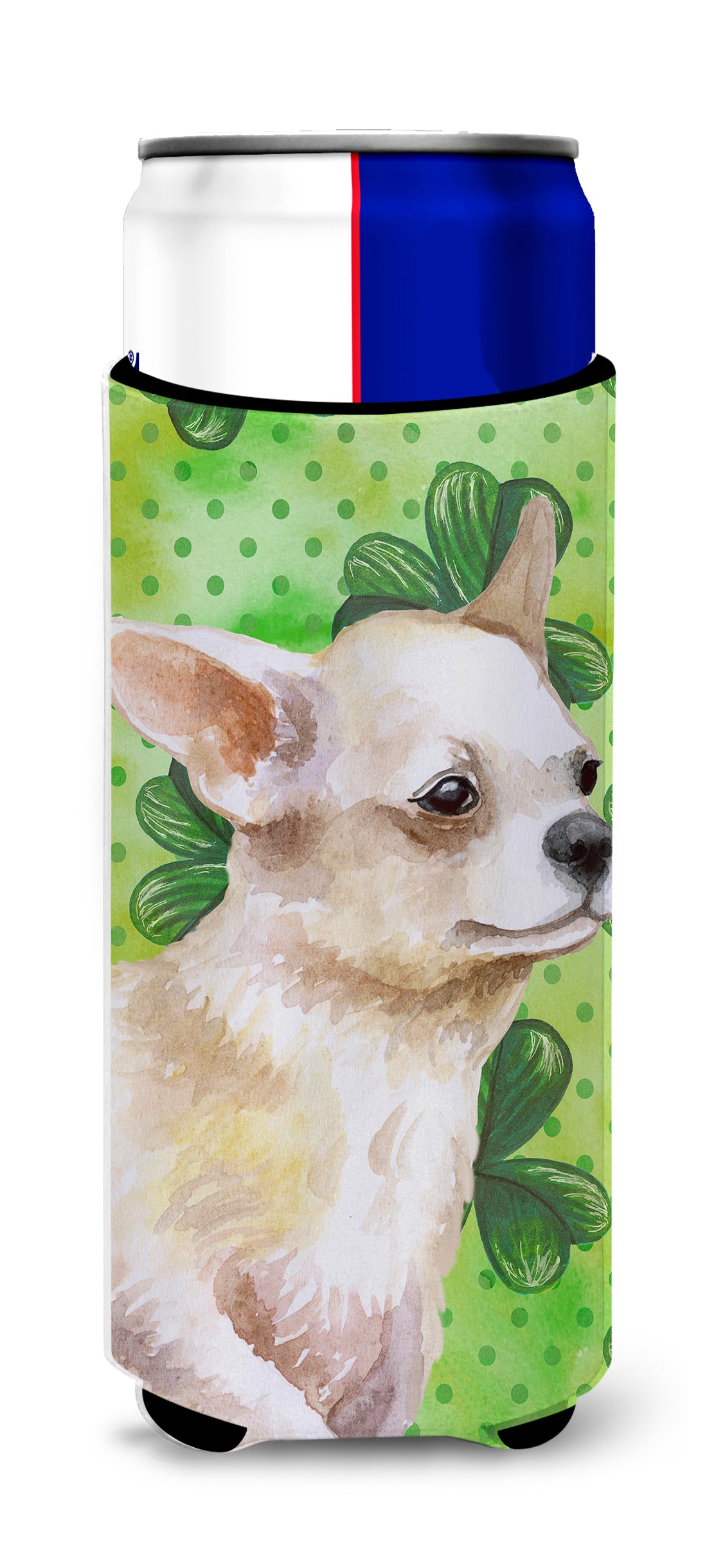 Chihuahua Leg up St Patrick&#39;s  Ultra Hugger for slim cans BB9871MUK  the-store.com.