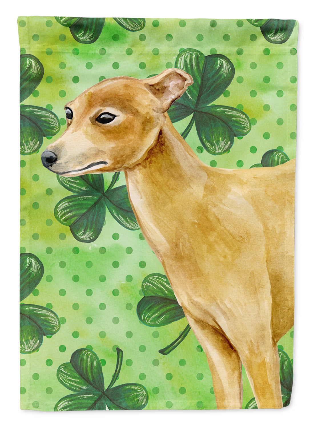 Italian Greyhound St Patrick's Flag Canvas House Size BB9872CHF  the-store.com.