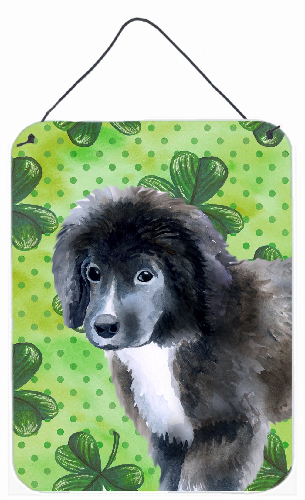 Newfoundland Puppy St Patrick&#39;s Wall or Door Hanging Prints BB9873DS1216 by Caroline&#39;s Treasures