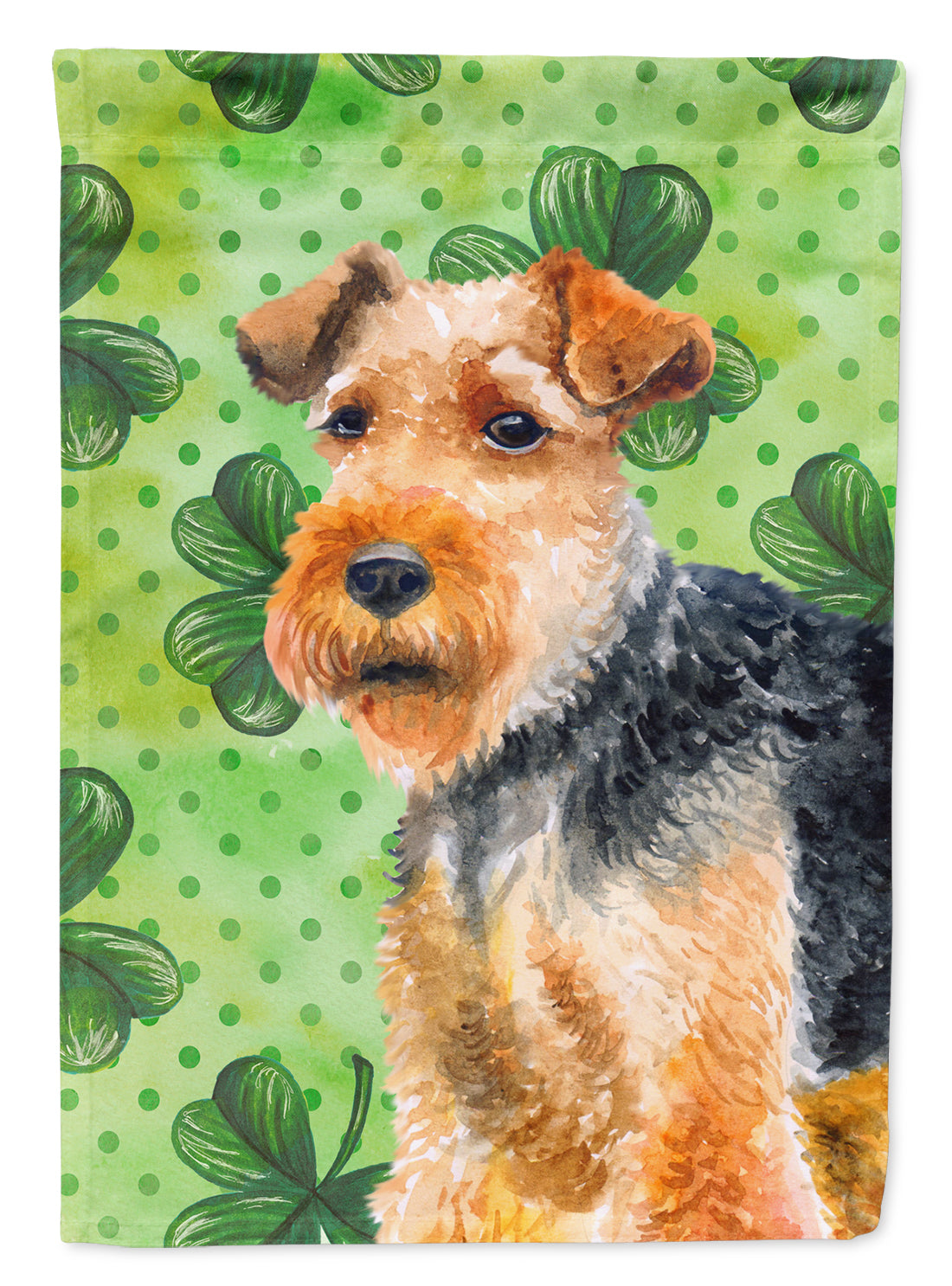 Welsh Terrier St Patrick&#39;s Flag Canvas House Size BB9874CHF