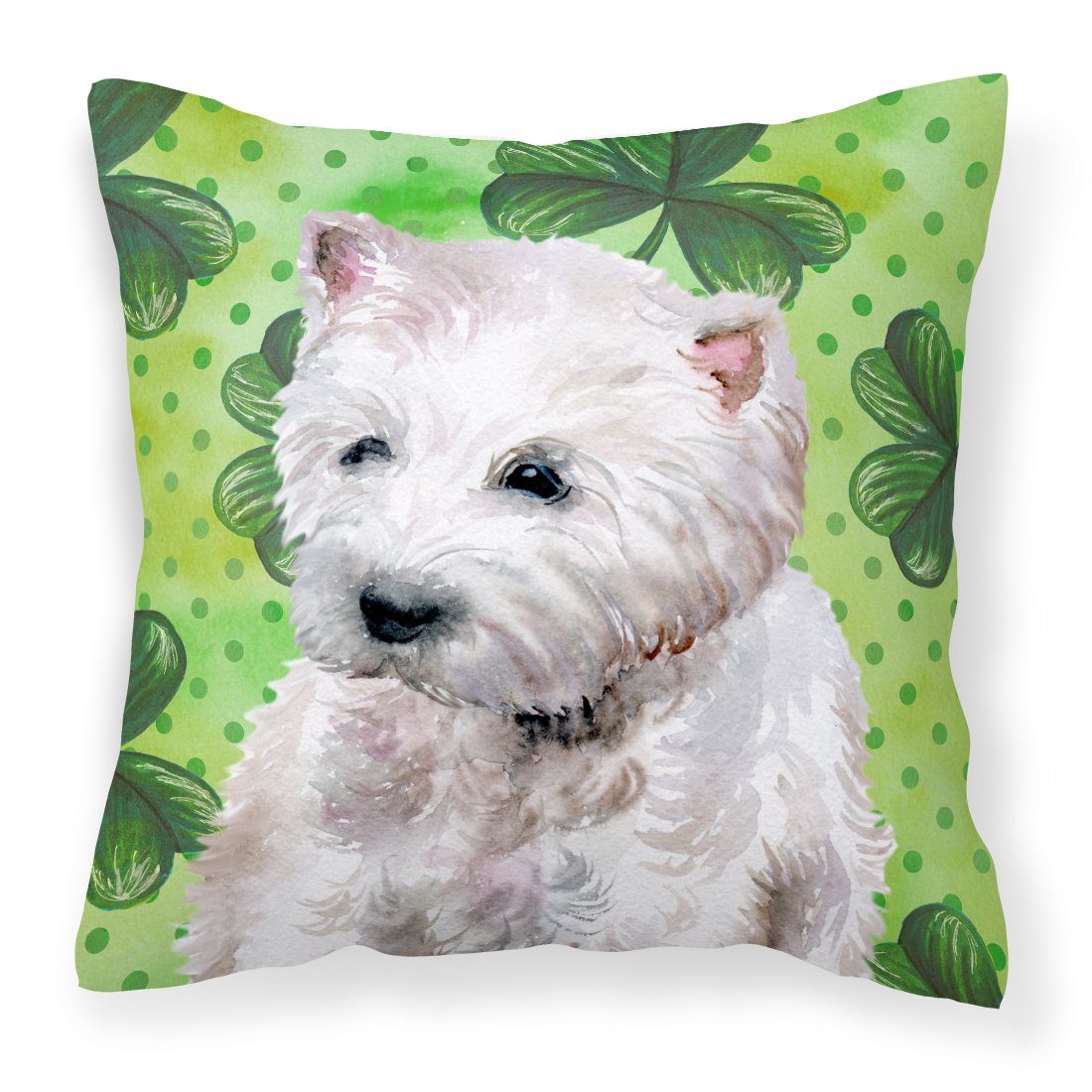 Westie St Patrick&#39;s Fabric Decorative Pillow BB9875PW1818 by Caroline&#39;s Treasures