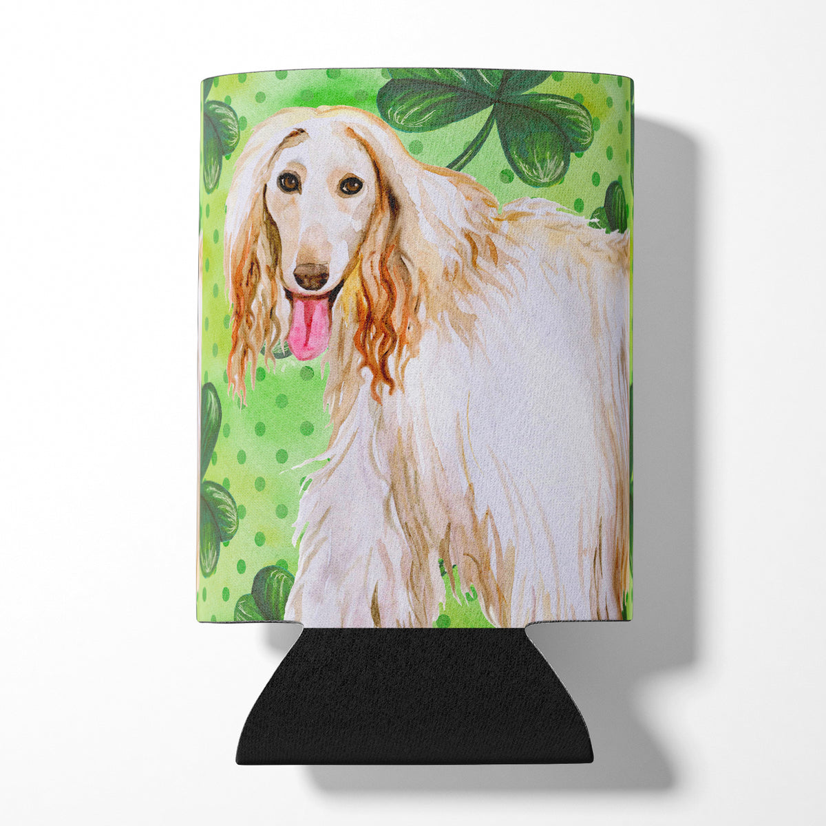 Afghan Hound St Patrick&#39;s Can or Bottle Hugger BB9876CC  the-store.com.