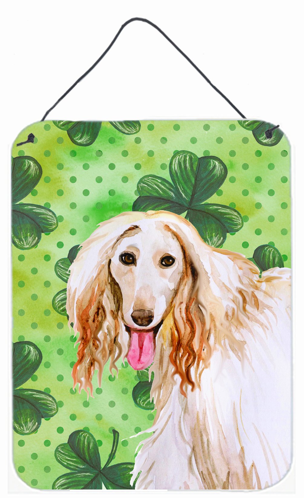 Afghan Hound St Patrick&#39;s Wall or Door Hanging Prints BB9876DS1216 by Caroline&#39;s Treasures